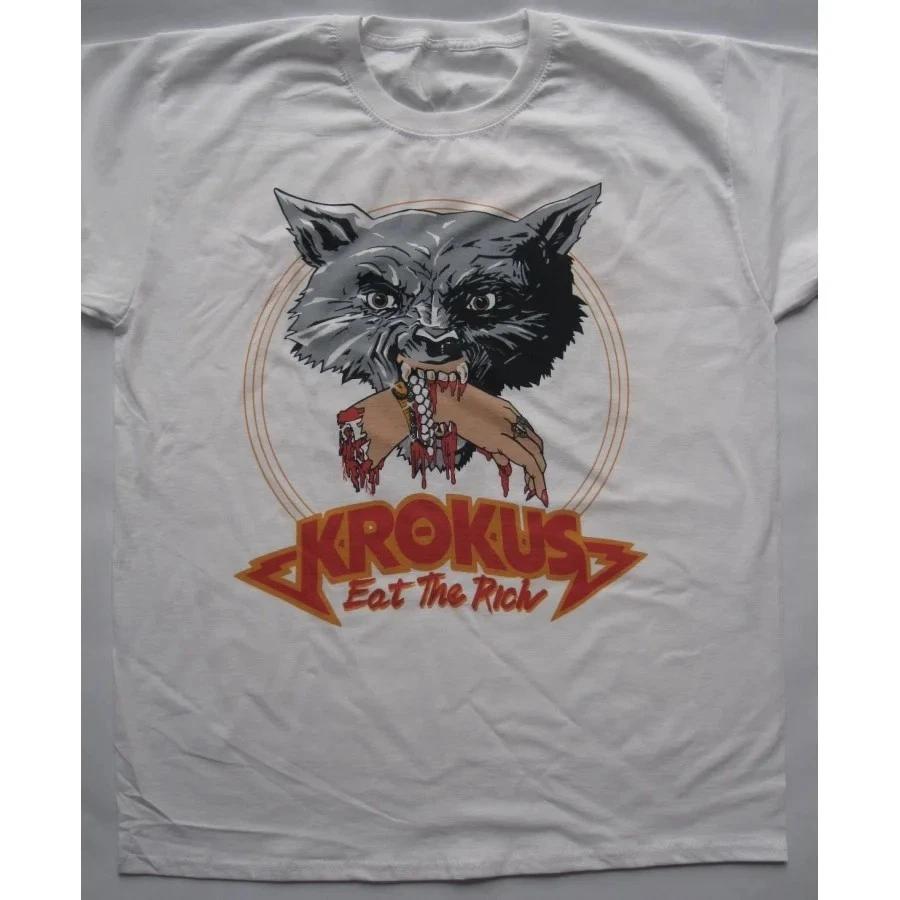 Krokus Band - Eat The Rich Tour TShirt White Unisex S-5XL S
