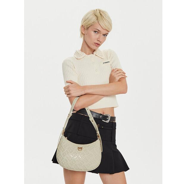 Сумка PINKO Half Moon Mini Fl AI 24-25 PLTT 102790 A1YB светло-бежевый