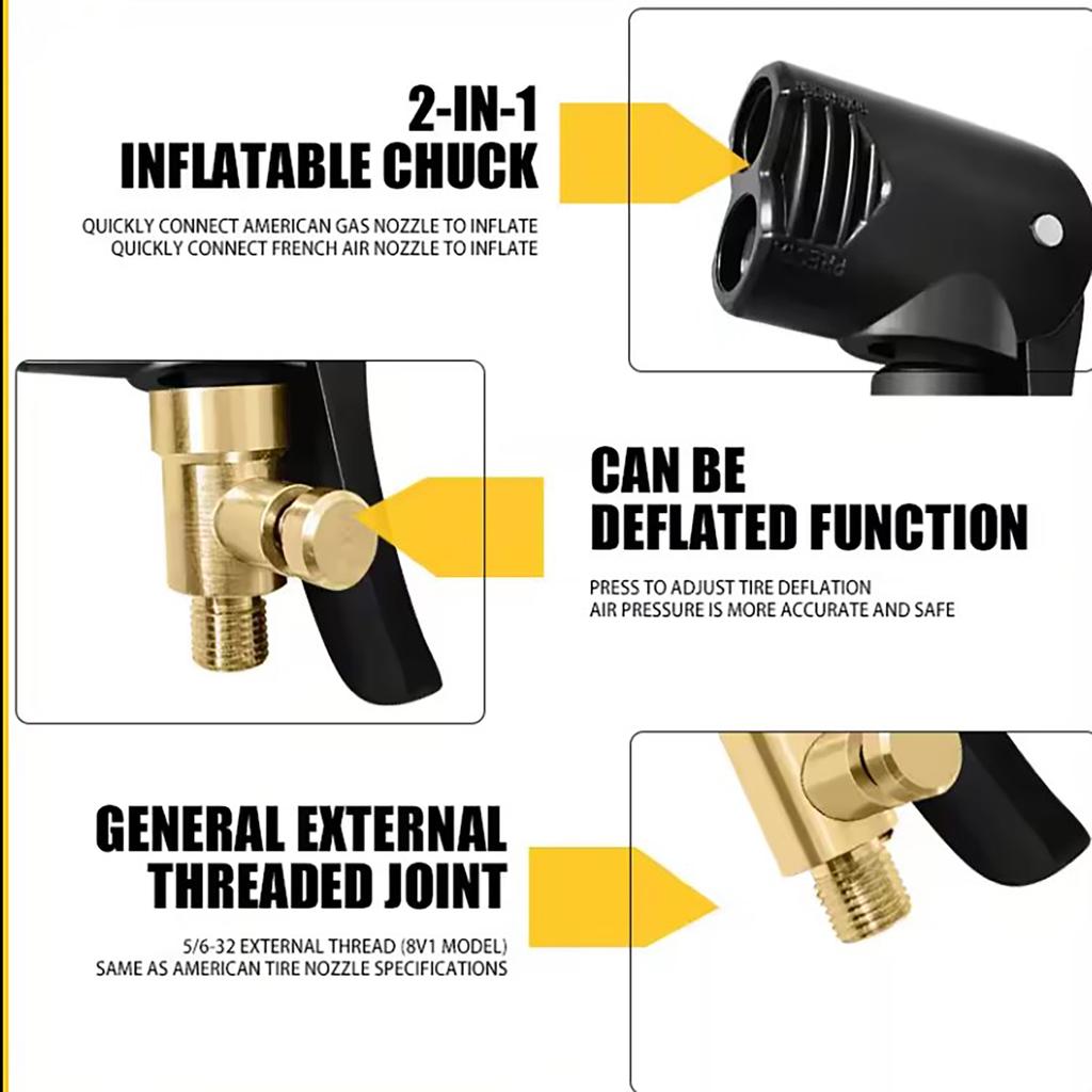 Tire Air Pump Connector Tire Inflator Hose Adapter No Air Leakage Air Compressor Pump Tire Chucks For Air Compressor Attachments