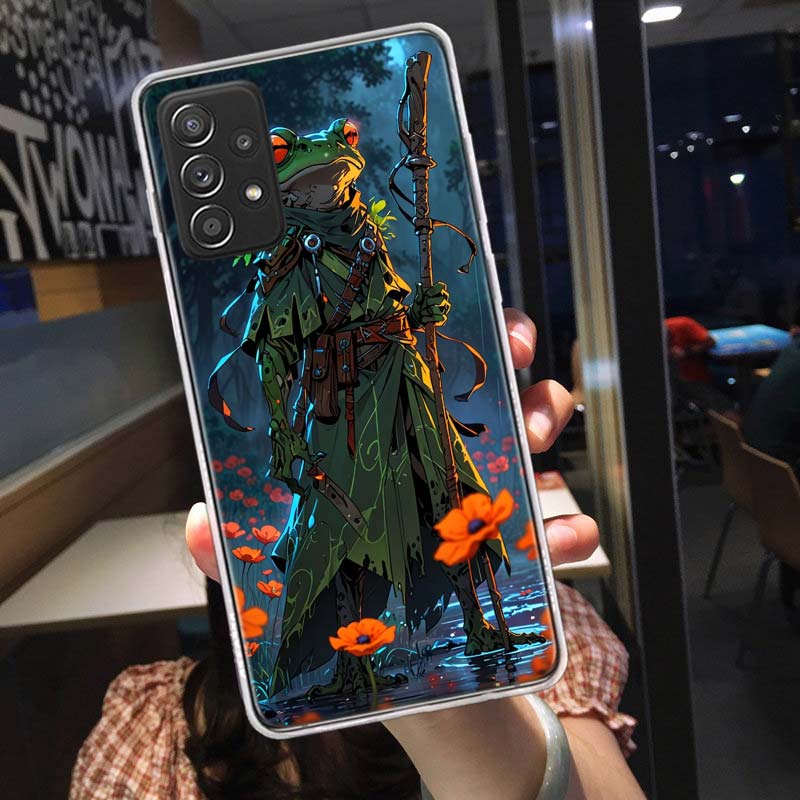 Cute Mouse Axolotl Frog Wizard Phone Case for Samsung A54 A57 A37 A17 A14 A15 A12 A24 A34 A55 A35 A25 A52S A07 A05S A04S A22 A32