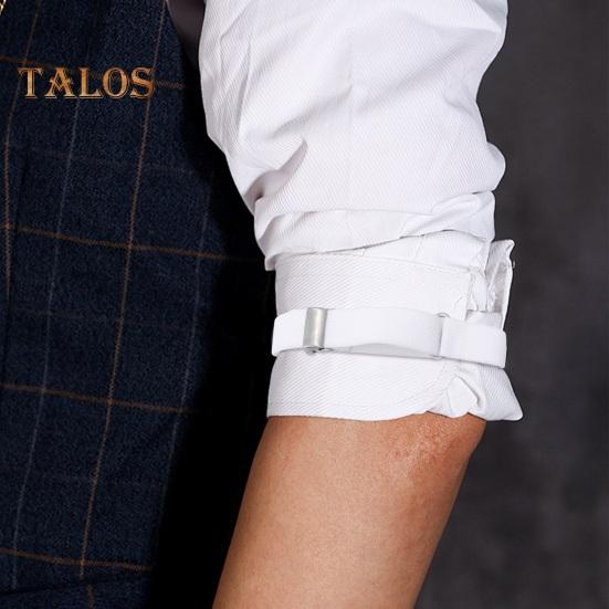 1 Pair Unisex Armband Adjustable Faux Leather 2CM Width Solid Color Elastic Shirt Sleeve Holder Arm Cuffs Bands Party Wedding Clothing Accessories