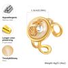 Chic Round Resin Opening Ring for Women,Gold Plated Stainless Steel Rings,Marine Style Set Jewelry Gifts