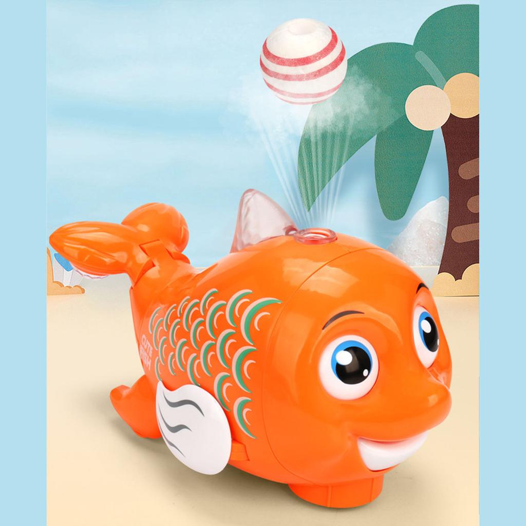 Electronic Dolphin Floating Ball Universal Wheel Toy Cartoon Children Interactive Educational Appease Toy for Infant