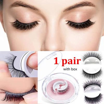 1 pár opakovane použiteľných samolepiacich umelých mihalníc Prírodné Netreba lepidlo Vodotesné predlžovanie mihalníc Denný make-up Nástroje