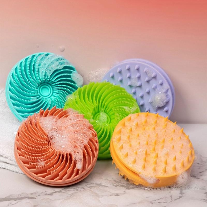 Double Sided Silicone Bath Brush For Gentle Exfoliation And Deep Cleansing With Ergonomic Handle