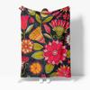 Vibrant Floral Patterned Fleece Blanket Colorful Geometric Design Throw Blanket Decorative Bed Blanket For Women Gift