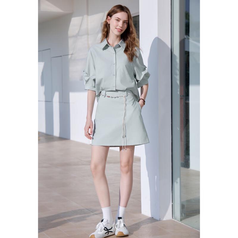 BETU Women's Faux Two-Piece Lapel Short-Sleeve Dress