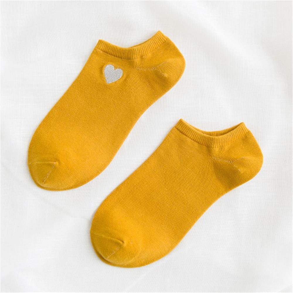 Cute Embroidery Gold Silver Heart Socks Women Lovely Funny Glitter Love Sokken Art Ankle Calcetines Dropship