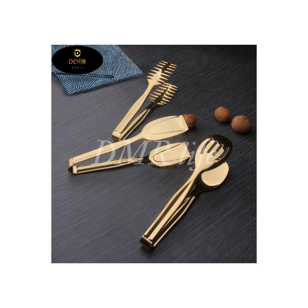 Dmr Life 8 Piece Gold Sauce Serving Set And Tongs Serving Presentation Set (18/10)