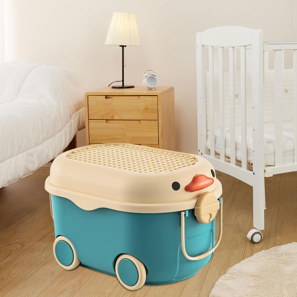 Design Toy Chest with Wheels Storage Solution for Kids' Play Area