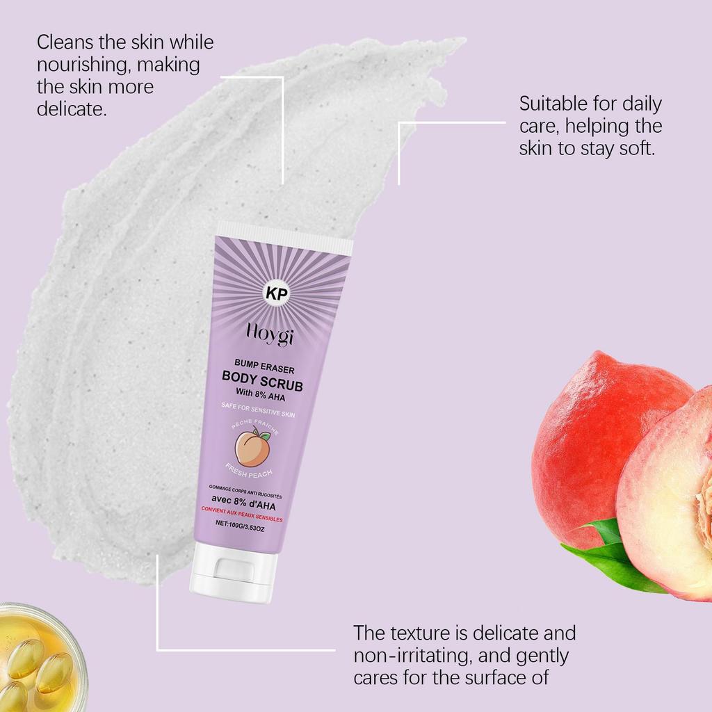 Peach-Scented Body Scrub: Nourishes, Softens and Tightens Skin, Moisturizes, Exfoliates, and Cleanses the Body
