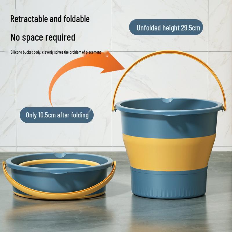 Collapsible Portable Water & Trash Bucket for Travel, Fishing, Outdoor & Home Use