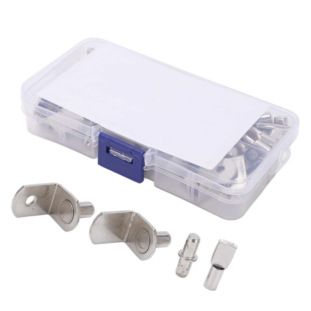 113Pcs 4 Styles Shelf Pins Kit Nickel Plated Shelf Support Pegs for RV Cabinet Bookshelf Display Cabinet Furniture