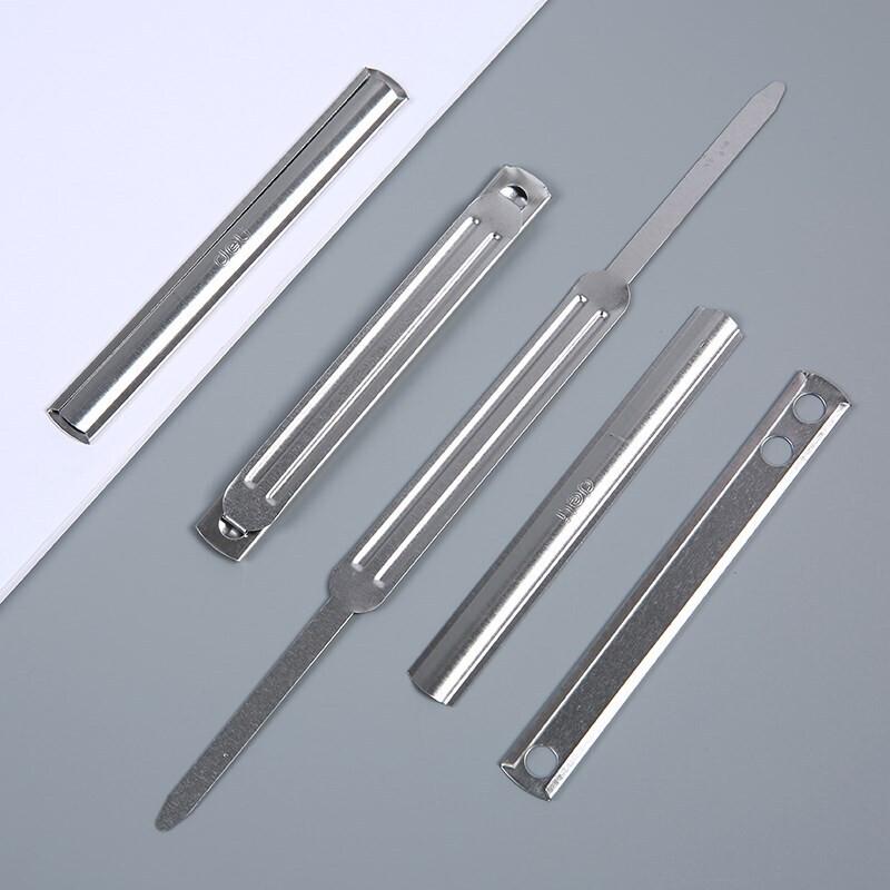 Deli Manual Two-Hole Punch and Binding Clips Set