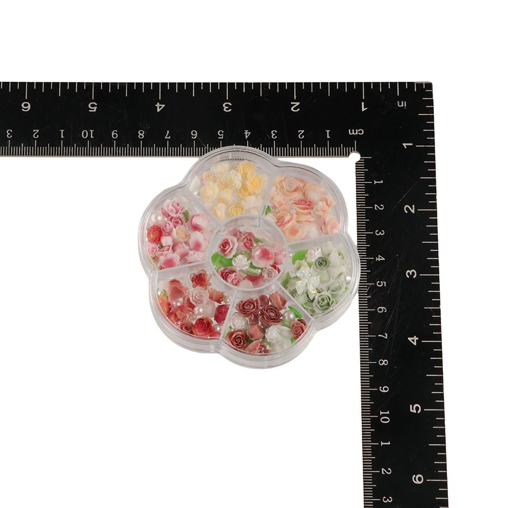 Gemischte Perlen Rosen-Nageldekorationen Maniküre-Ornamente Rosen-Nagelsteine Mädchen/Damen