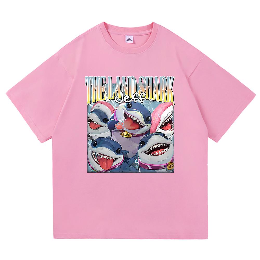 Jeff The Land Shark T Shirt Fashion 2026 Men Clothing Harajuku Unisex High Quality Cotton Tops Funny Graphic T Shirts Day Gift