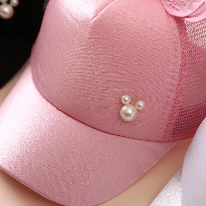 Sweet Bow Girls Baseball Cap Large Mesh Bowknot Peaked Cap for Baby Summer Adjustable Cotton Toddler Sun Hats