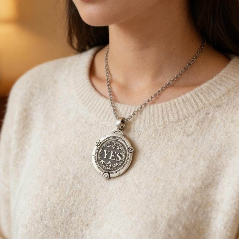 Rotating Decision Coin Necklace Vintage Copper Jewelry Adjustable Clavicle Chain Accessory For Men And Women