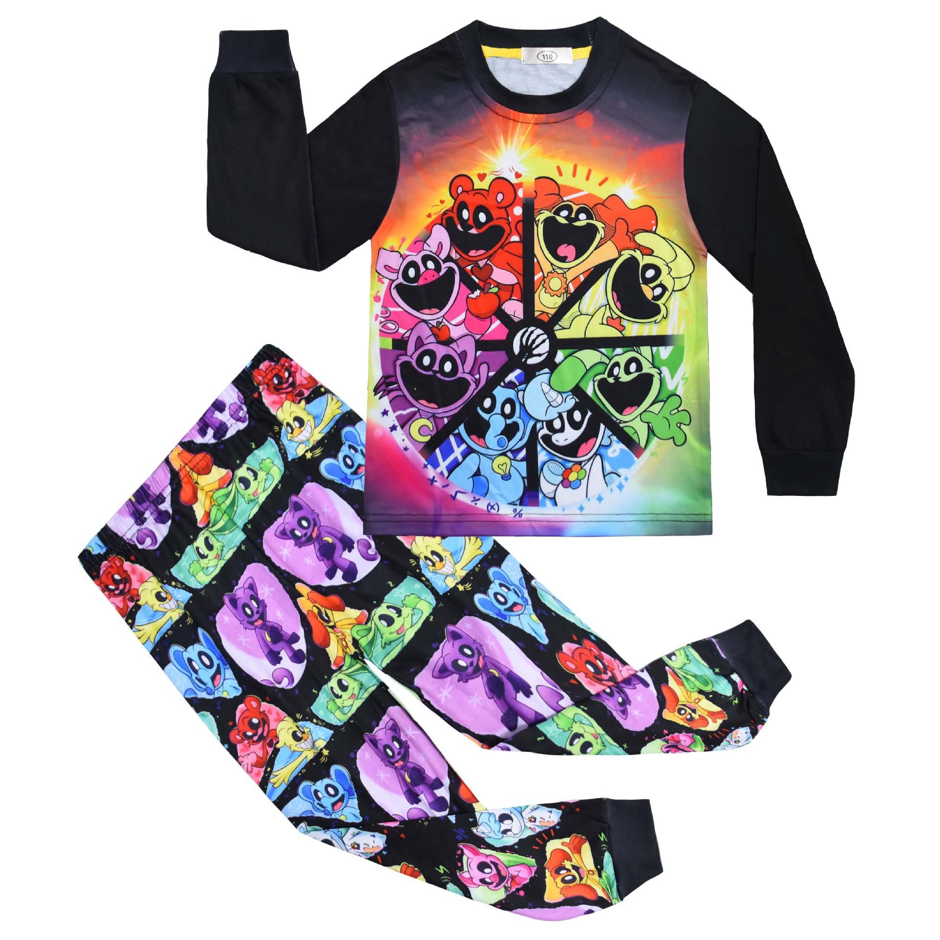 

Long Sleeves, Cartoon Digital Printing, Middle-Aged And Older Children S Loungewear Set, Long Sleeves + Pants Two-Piece Set 81062 110