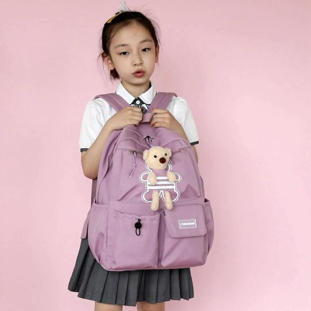 Schoolbag Female Primary School Student Lightweight Backpack Cute Bear Backpack AVE