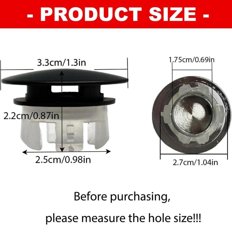 2 szt. Uniwersalne Nakładki Przelewowe Pierścienie Przelewowe Zlewu Łazienkowego Szybki Montaż Odpowiednie do Odpływu Łazienkowego