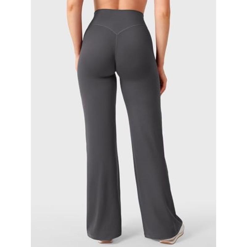 Cross V-Waist Wide-Leg High Elasticity Quick-Dry Yoga Pants for Pilates and Dance