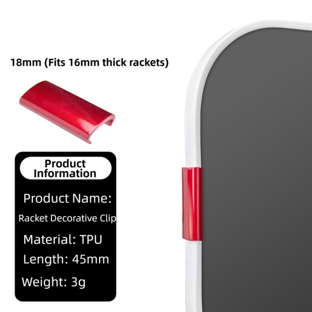 Fit for 16mm Pickleball Paddle Edge Protector Weighted Blocks Shock Absorption Edge Protector Clips Decorative Colorful