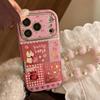 Korean Cartoon Horse Splicing Leather Texture Phone Case For iPhone 17 16 15 14 13 12 11 Pro Max With Bracelet Shockproof Cover