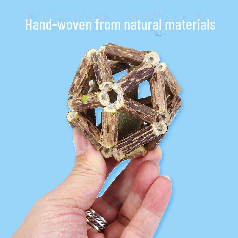 Wood-Flavored Catnip Balls & Teasers: Chew-Resistant Toys and Teeth Cleaning Sticks for Kittens