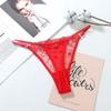 Low-waist T-Back G String Cotton Crotch Sexy Briefs Mesh Thong Flowers Panties Lady Lingerie