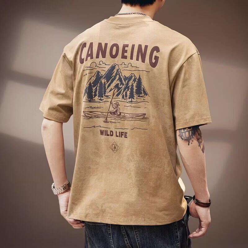 Men s American Retro Cloud-Dyed Cotton T-Shirt XL