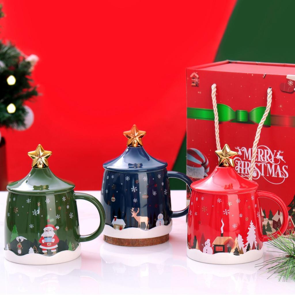 Christmas Mug High Value Creative Ceramic Cup Santa Coffee Cup Gift Box Souvenir Water Cup Gift