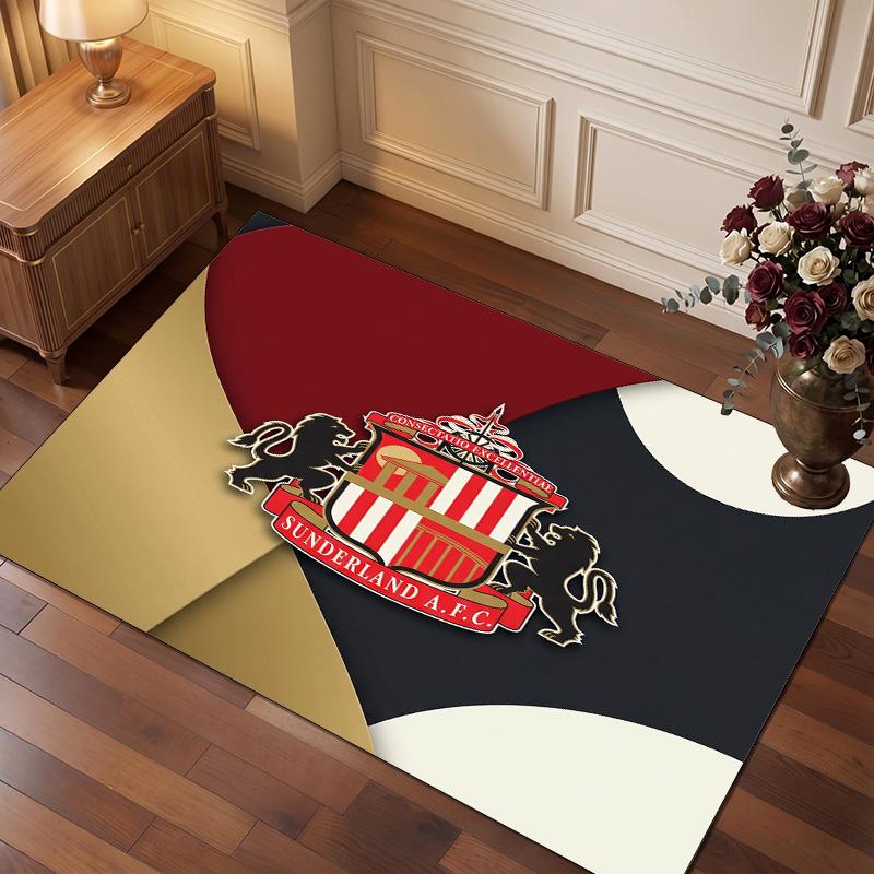 Tappeto in Velluto di Cristallo con Stampa del Sunderland Football Club, Comodo Assorbente d'Acqua Antiscivolo Tappeto per Pavimenti Interni