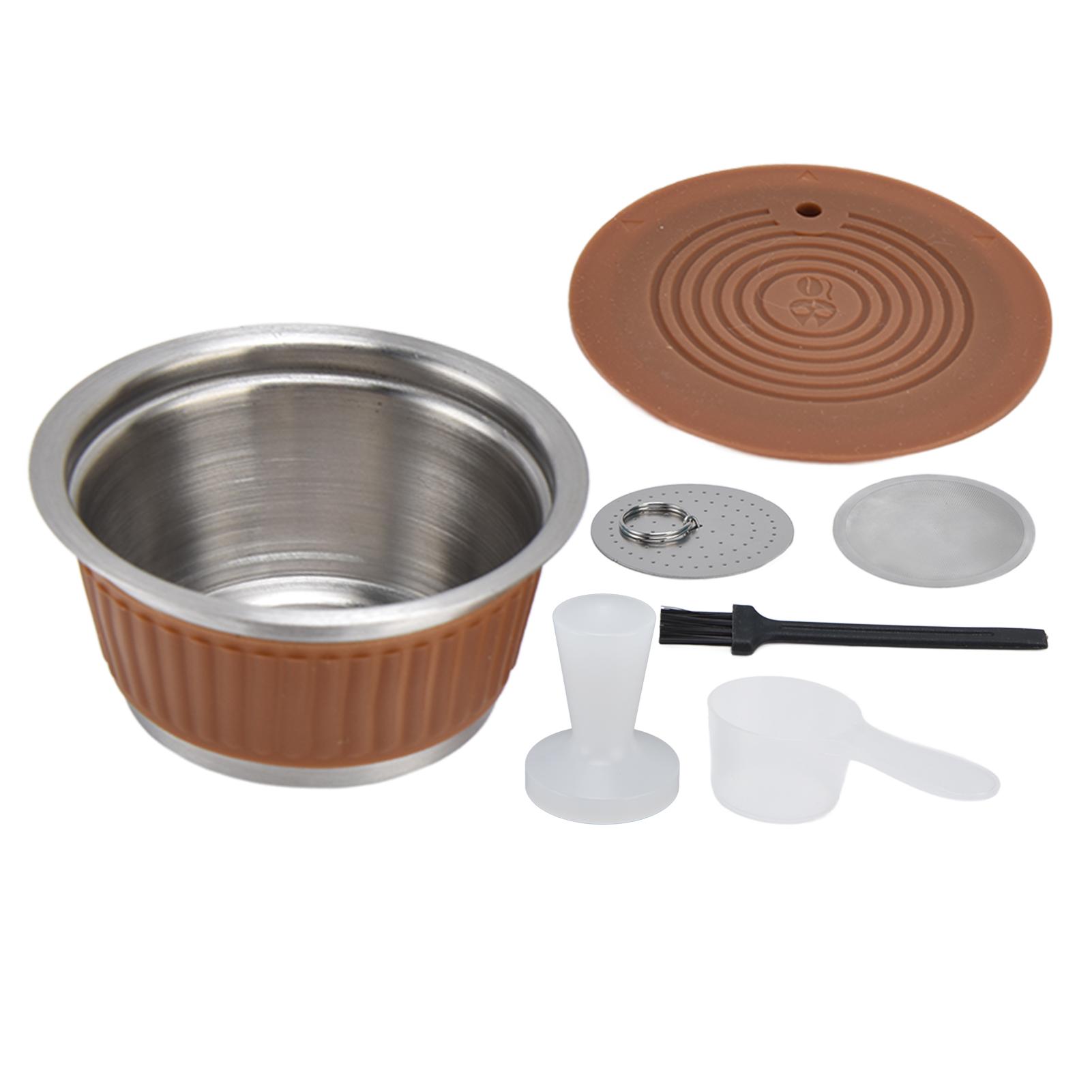 

Stainless Steel Reusable Refillable Coffee Capsule Filter Cup with Tamper for Dolce GustoCoffee L(for 6.5-9kg) синій