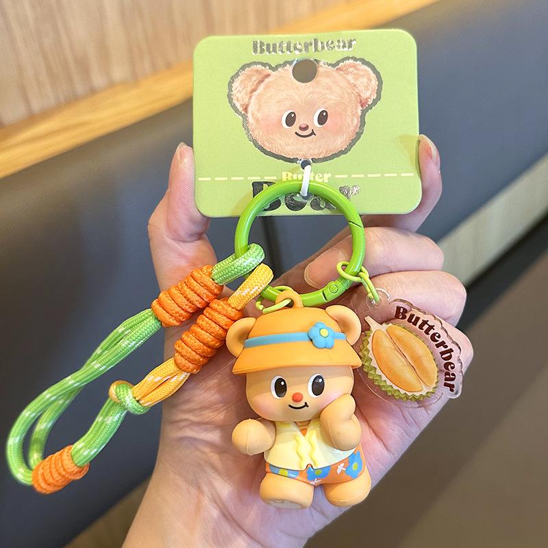 Dessert Master Butter Bear Keychain Couple Keychain School Bag Pendant Women'S