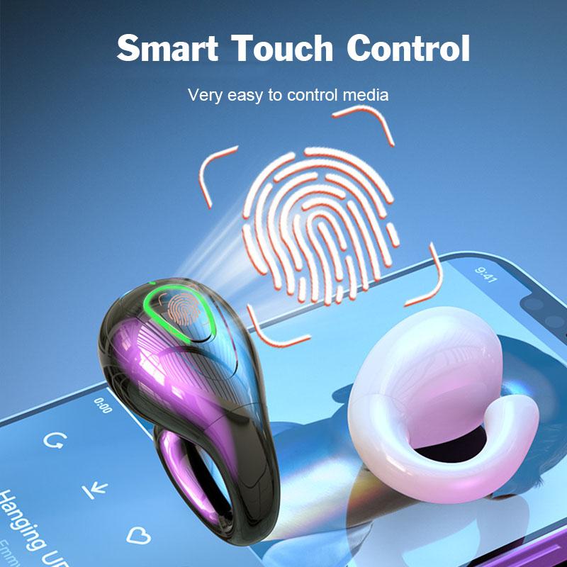 Acısız Kulak Klipsli Bluetooth Kulaklık Tek Kulaklık Süper Bas HD Mikrofonlu Düşük Gecikmeli Mini Kulaklık Acısız Kullanım