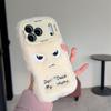 Cartoon Angry Face Expression Fluffy Plush Phone Case For iPhone Air 11 12 14 13 15 16 17 Pro Max Lens Bracket Shockproof Cover