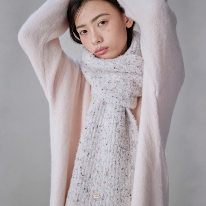 

COQUET Fleury Boucle Bokashi Wool Muffler Oatmeal Melange Oatmeal Melange