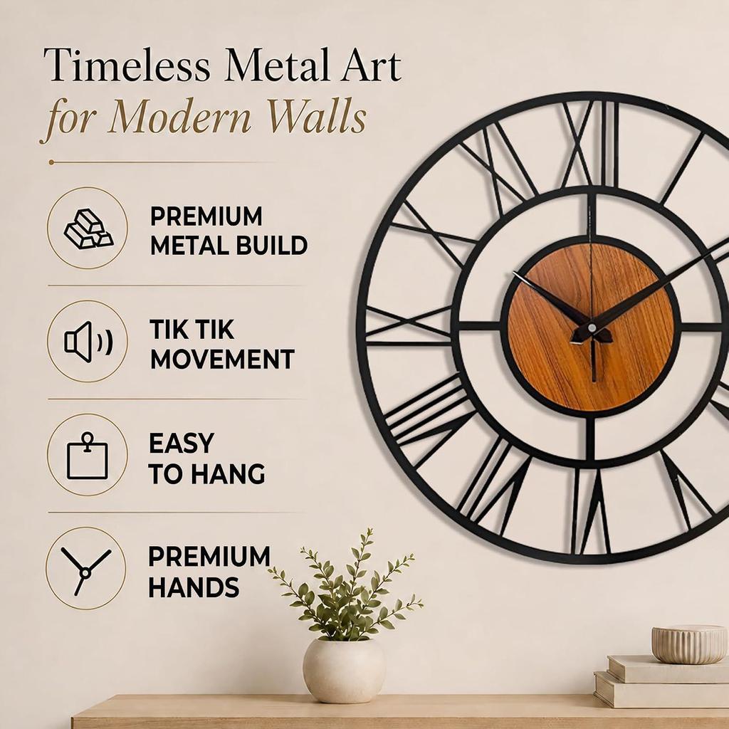 Designer Wall Clock for Living Room Stylish Latest | Metal Decorative Wall Watch Stylish Analog Hanging Clock for Living Room