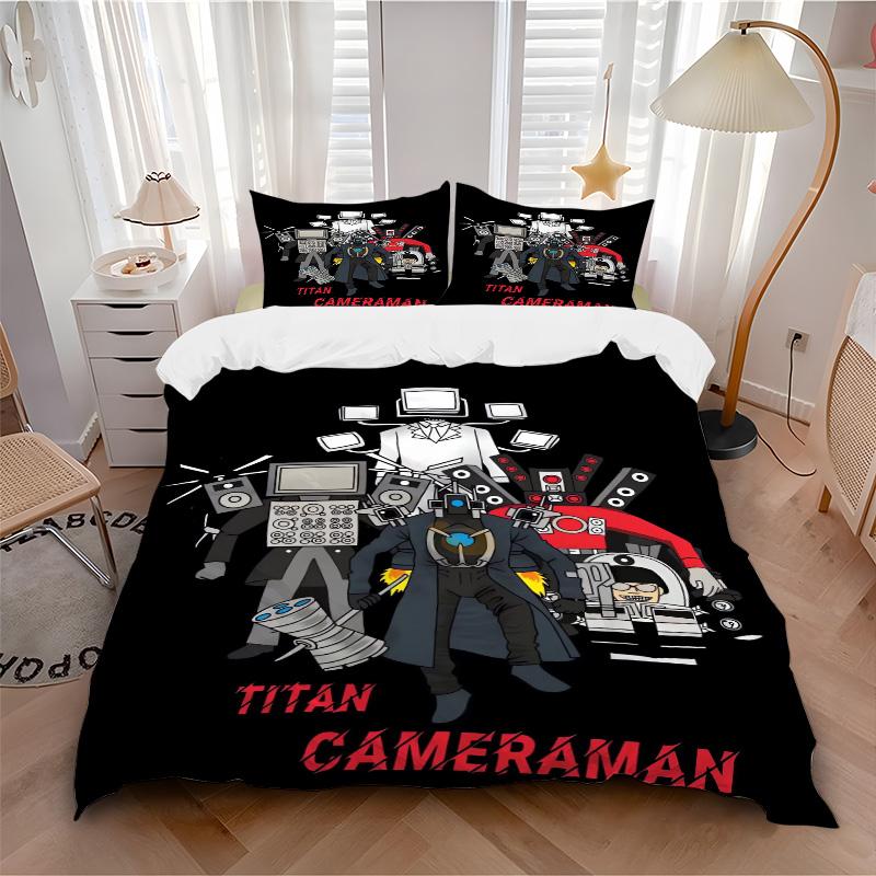 Titan Cameraman Adventure Print 3Pcs Bedding Setduvet Cover With 2 Bedropillowcase Home Birthday Gift