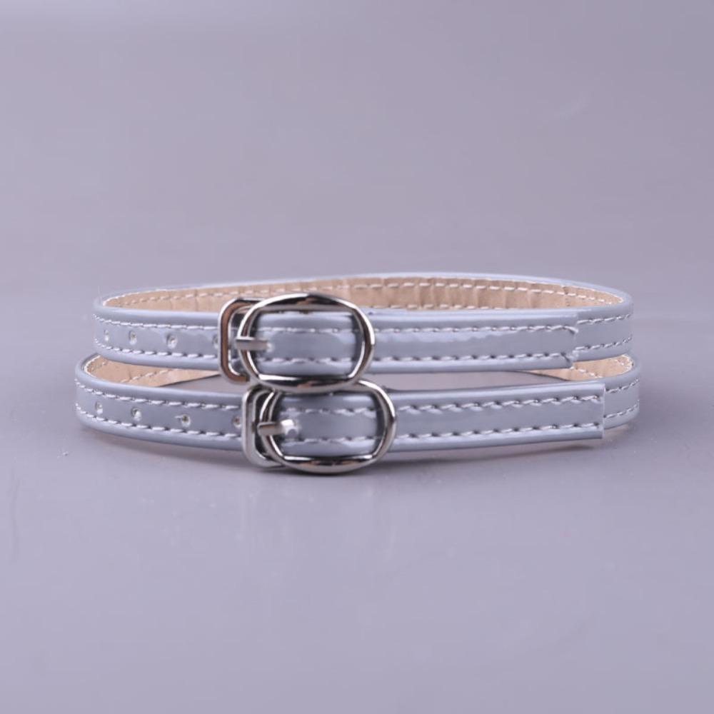 

1pair PU Leather Detachable Shoe Straps Adjustable Straps Metal Buckle High Heels Shoelace Anti-drop Heel серый