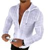 Men's Solid Color Hooded Cardigan Shirt - Long Sleeve, Brushed, Youthful Style (Summer 2021)