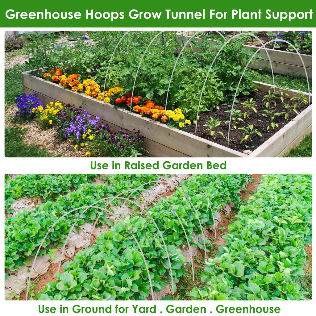 Greenhouse Plant Hoops Set Fibreglass Grow Set Seedling Arch Shed Bracket Vegetable Garden Grow Tunnel Support Hoop Netting Kits