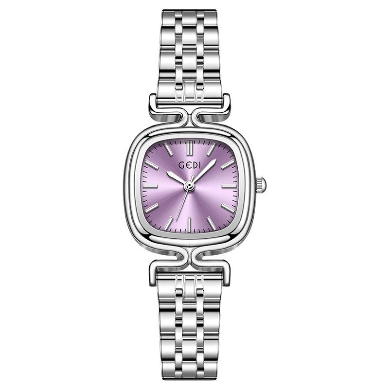 Women'S Simple High-Value Small Square Steel Belt Watch Niche High-End Dopamine Quartz Watch