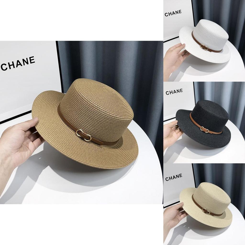 Stylish Unisex Summer Straw Hat Elegant French Wide Brim Sunshade Beach Hat For Vacation