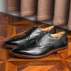 Business Men'S Shoes Brock Leather Shoes First Layer Cowhide Casual Shoes British Style Men'S Gentleman Shoes Lace-Up Leather Shoes Men