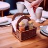 Decorative Imitation Rattan Napkin Holder Plastic Desktop Tissue Holder  for Home