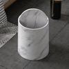 Decorative Marble Effect Trash Container with Rotating Lid Double Compartment Waste Bin for Home Office Bathroom