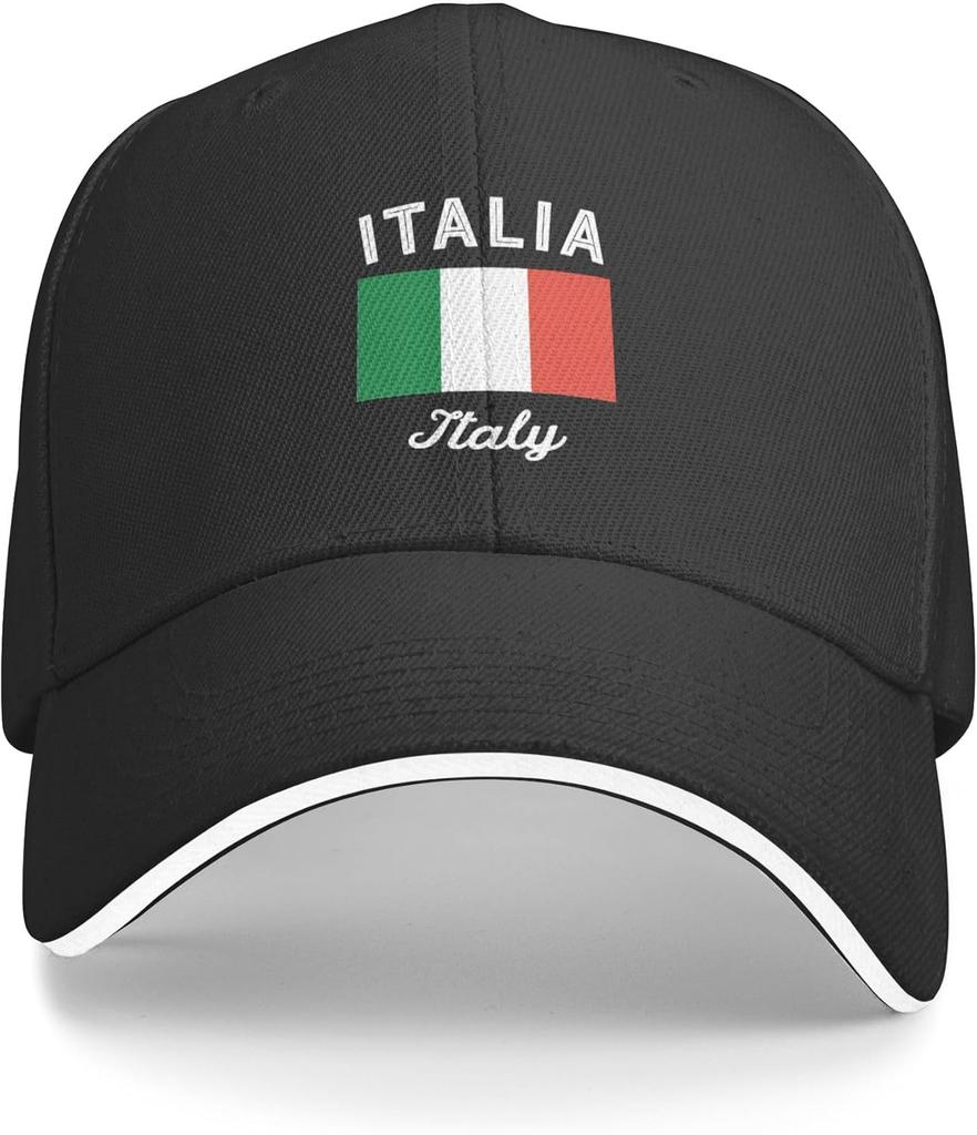 Italia Italy Flag Baseball Cap Polyester Adjustable Dad Hat Casual Golf Cap for Adult