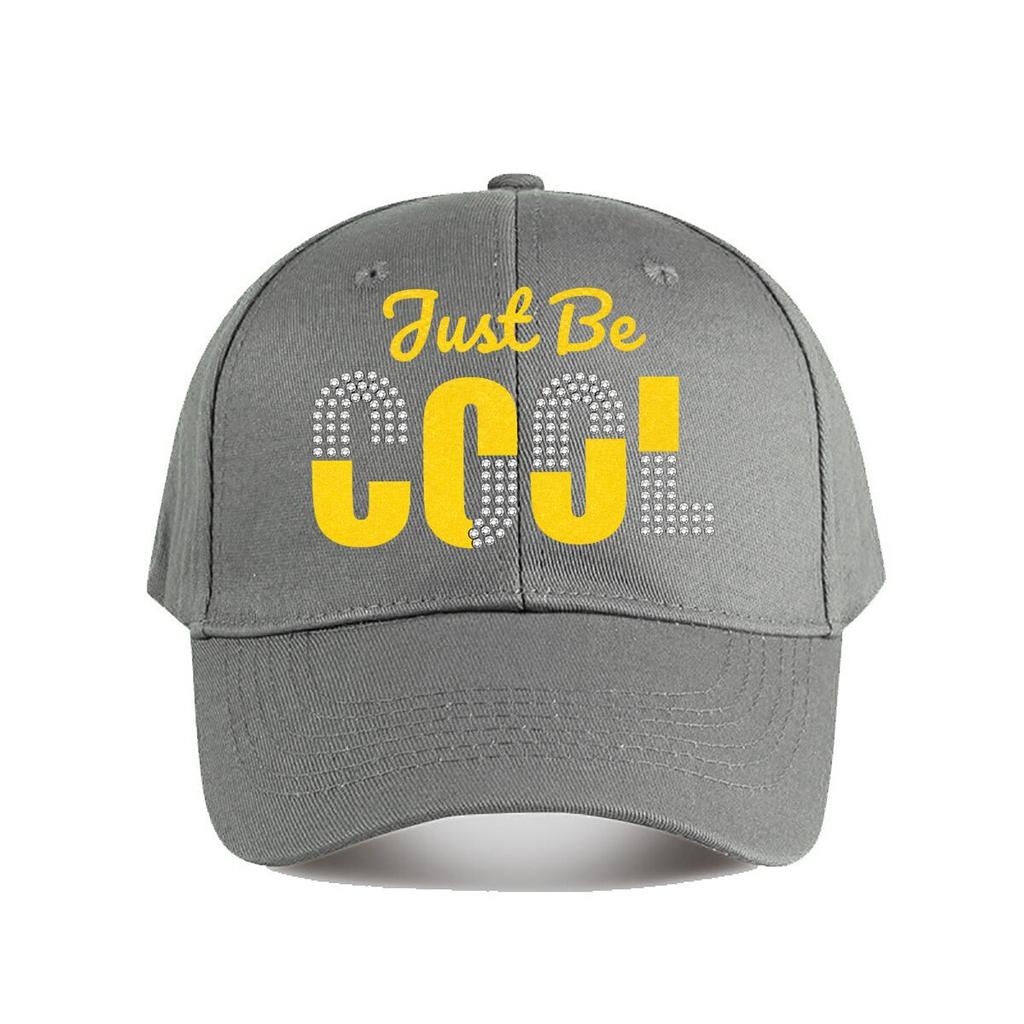 Just Be Cool Rhinestone Glitter Baseball Cap Fashion Unisex Sunhat Womens Outdoor Sports